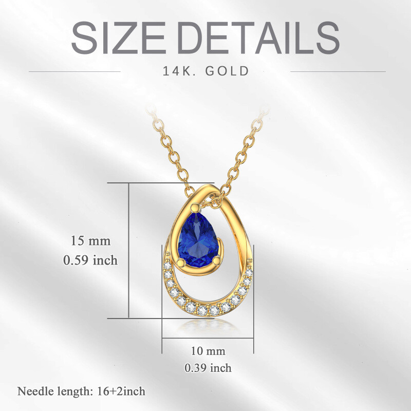 Halskette mit rundem Anhänger aus 10-karätigem Gold mit Zirkonia-5