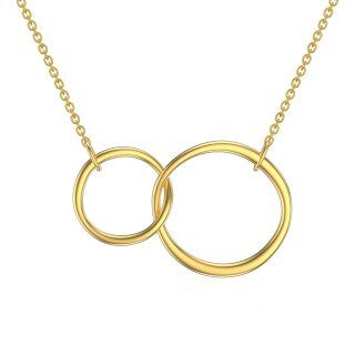 14K Gold Round Circle Pendant Necklace-28