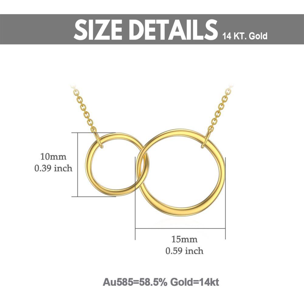 10K Gold Round Circle Pendant Necklace-6