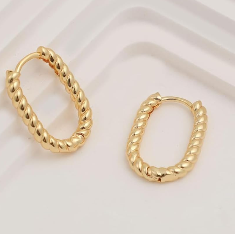 Runde Creolen aus Sterlingsilber mit Gelbgoldbeschichtung-4
