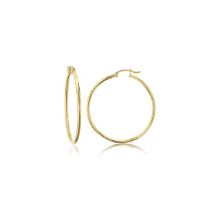 10K Gold Round Hoop Earrings-25