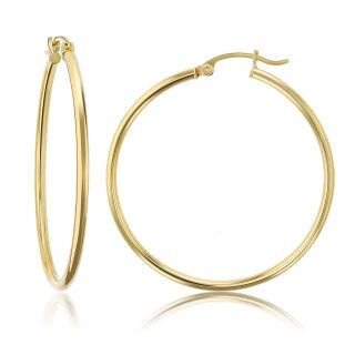 10K Gold Round Hoop Earrings-9