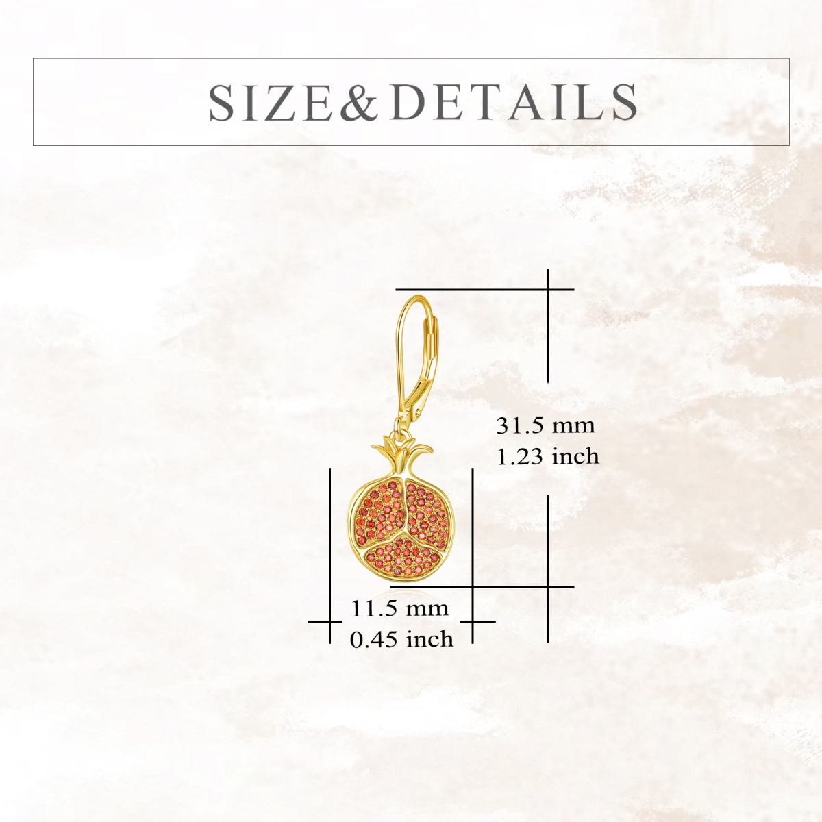 Sterling Silver with Yellow Gold Plated Cubic Zirconia Round Lever-back Earrings-4