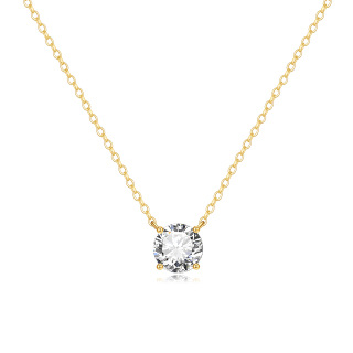 10K Yellow Gold Moissanite Round Bead Pendant Necklace For Women-32