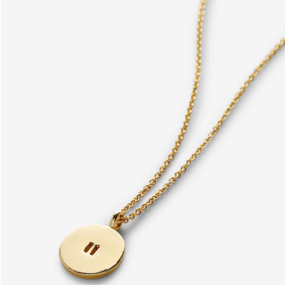 10K Gold Round Pause Necklace-10
