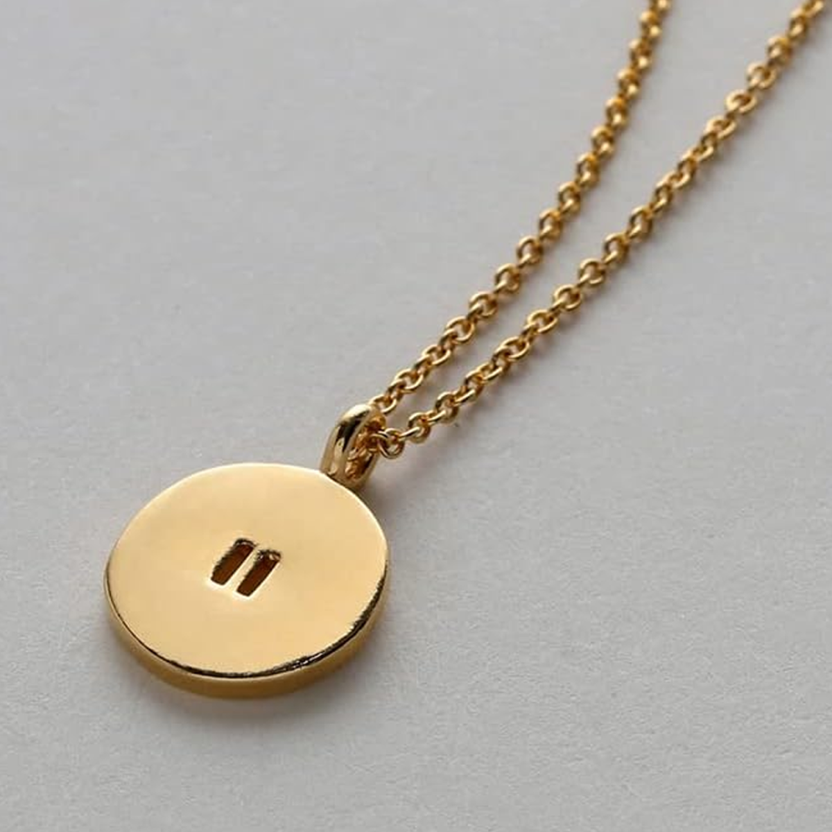 14K Gold Round Pause Necklace-5