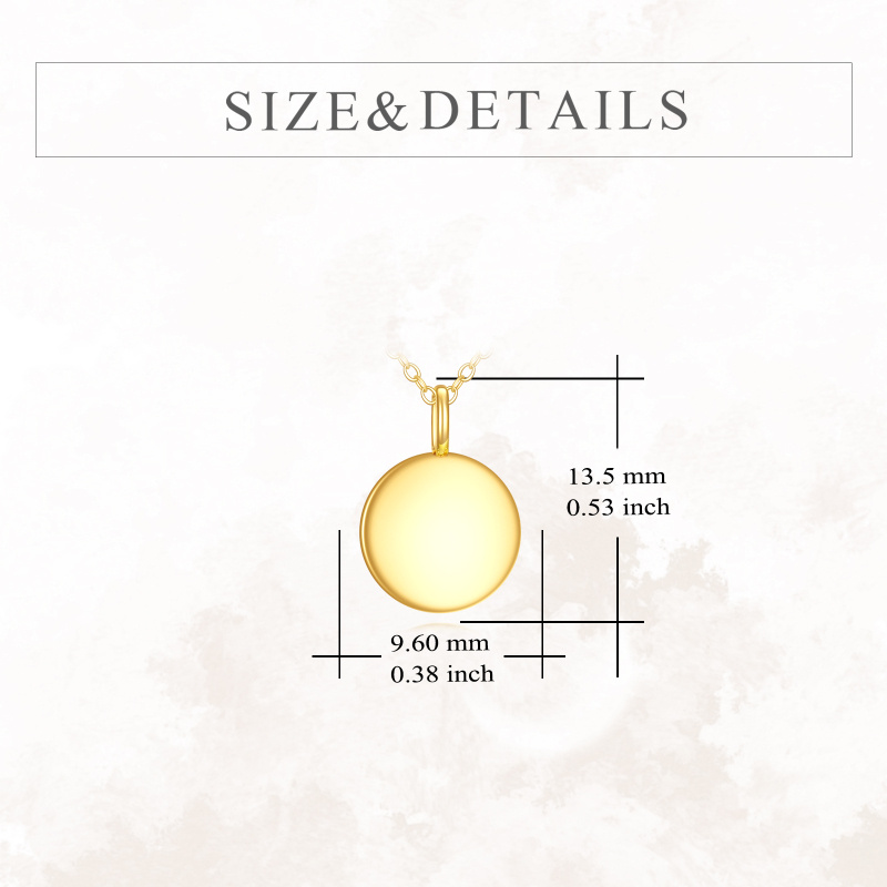 Collar colgante redondo de oro de 14 quilates-4