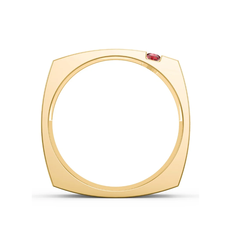 10K Gold Round Cubic Zirconia Personalized Birthstone & Engraving Birthstone Ring For Women-4