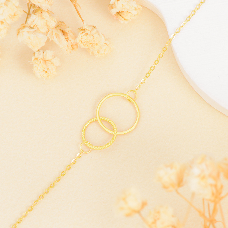 10K witgouden ronde bedelarmband-3