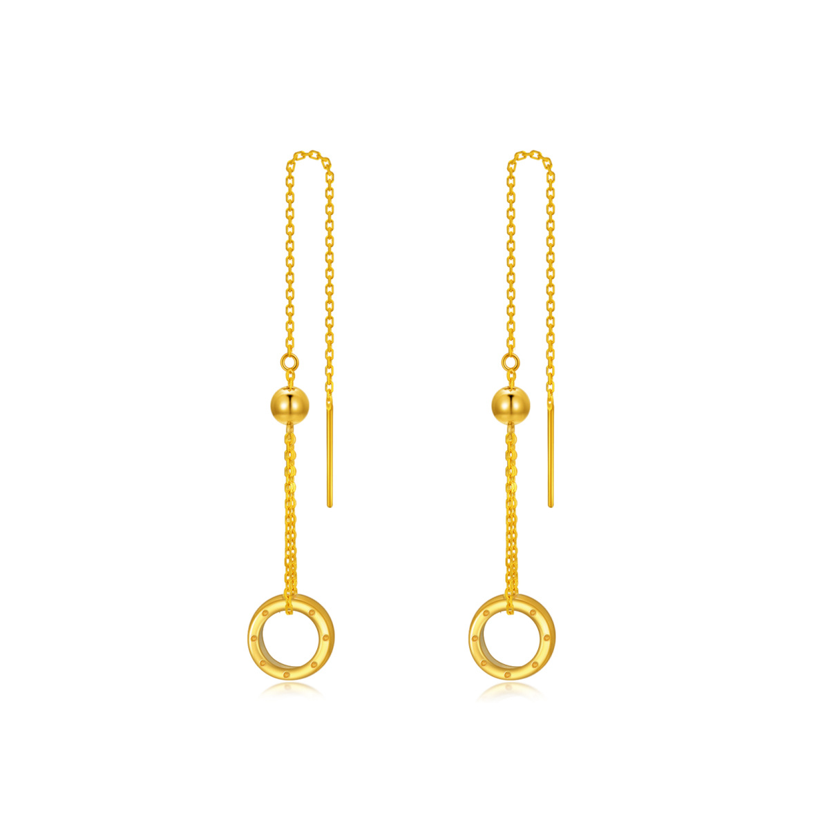 Pendientes redondos de oro de 14 quilates-1