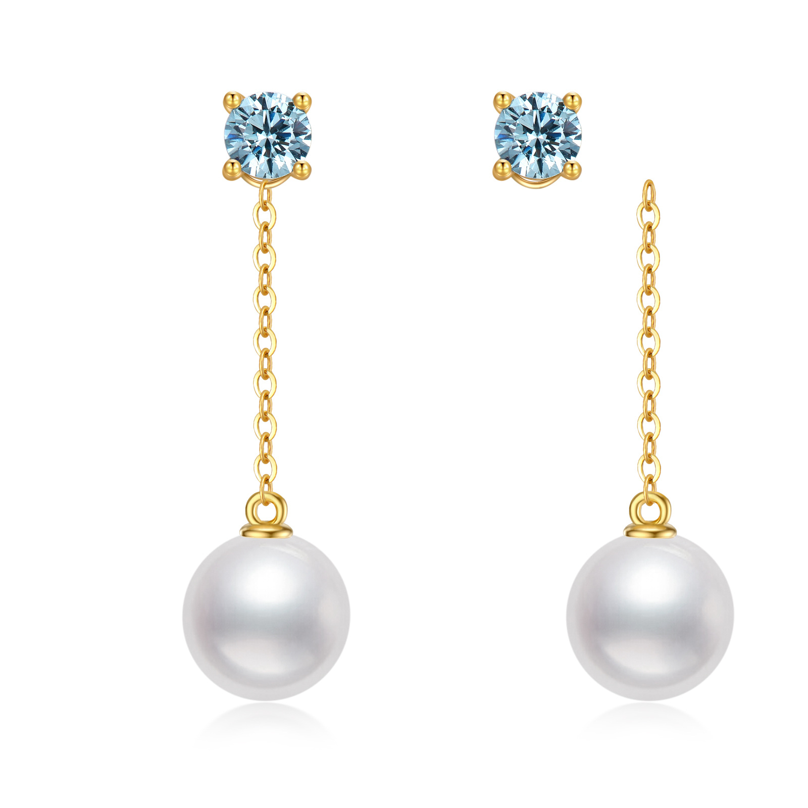 14K Gold Round Topa… - image