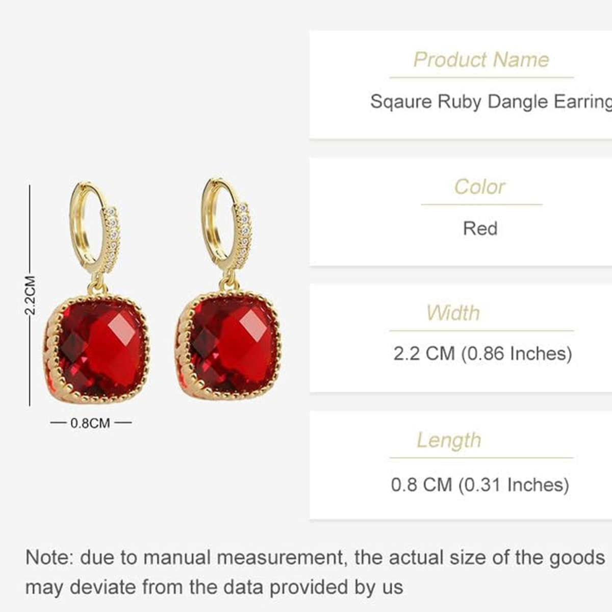 Pendientes colgantes de oro de 14 quilates con rubíes, para abuelas, madres y hermanas, con piedras preciosas.-5