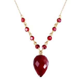 14K Gold Ruby Drop Shape Pendant Necklace Gemstone Necklaces-1