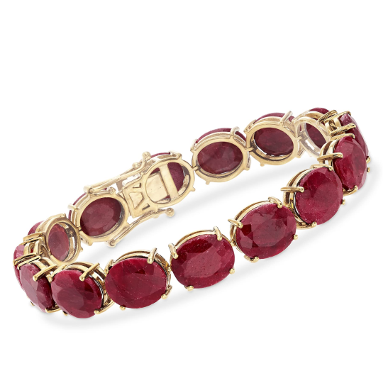 14K Gold Ruby Grandmother & Mother Chain Bracelet