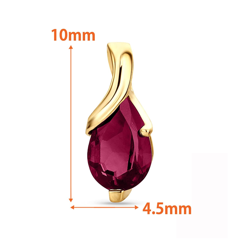 18K Gold Ruby Grandmother & Mother Drop Shape Stud Earrings Gemstone Earrings-3