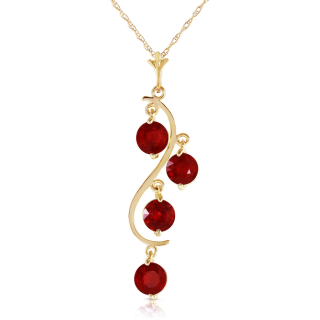 14K Gold Ruby Round Pendant Necklace Gemstone Necklaces-1