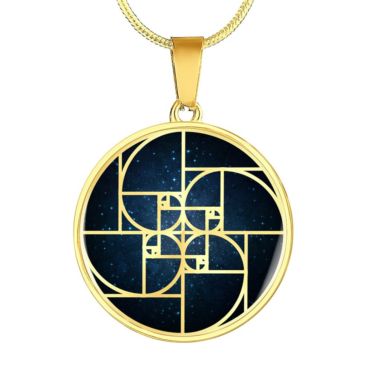 14K Gold Sacred Geometry Necklace, Geek Jewelry, Teacher Gift, Golden Ratio Necklace, Geometric Necklace-1