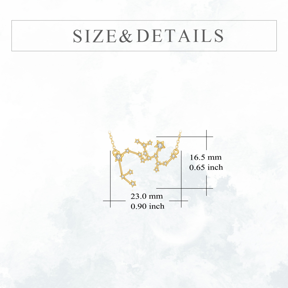 10K Gold Cubic Zirconia Sagittarius Pendant Necklace-5