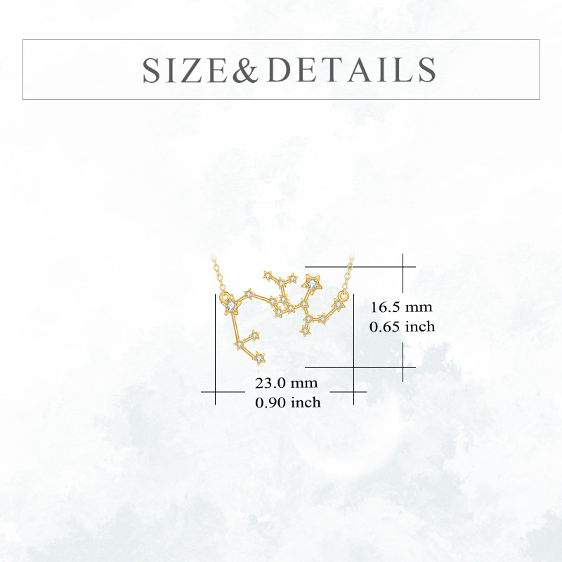14K Gold Cubic Zirconia Sagittarius Pendant Necklace-5