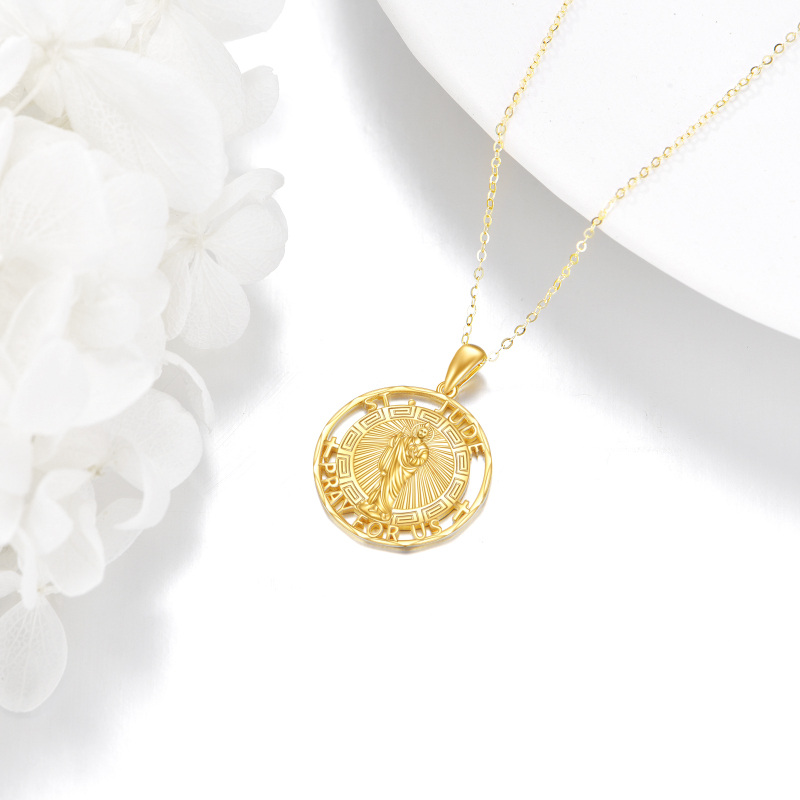 10K Gold Saint Jude Pendant Necklace-3