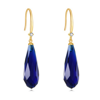 14K Gold Sapphire Earrings-22