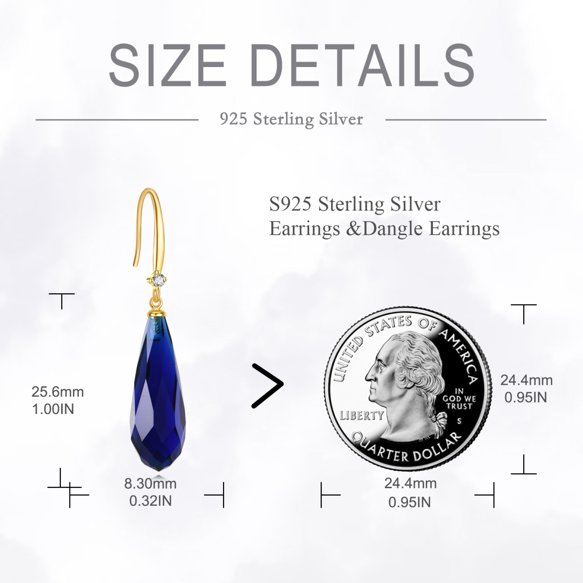 14K Gold Sapphire Earrings-6