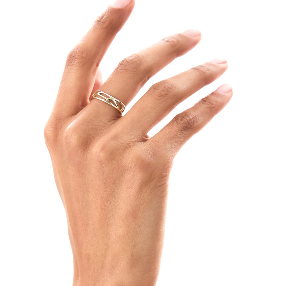 10K Gold Sculptural Band-2