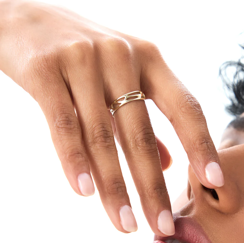10K Gold Sculptural Band-3