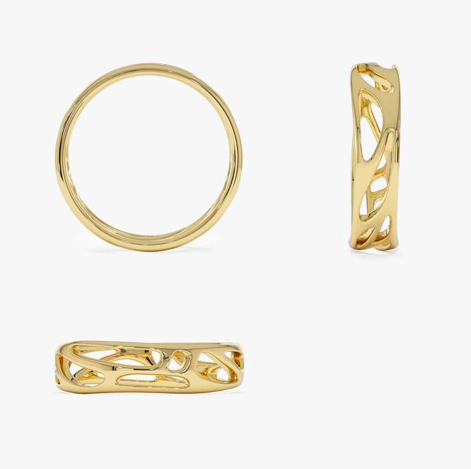 10K Gold Sculptural Band-4