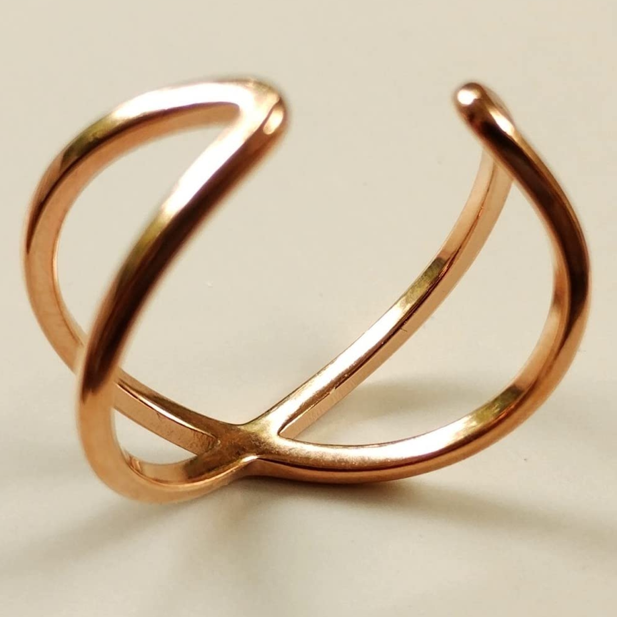 Gold Vermeil X-Shape Open Ring for Women-4