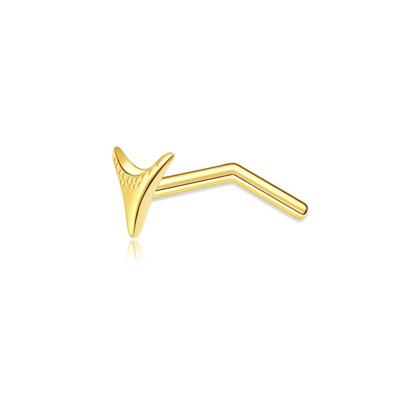 10K Gold Shark Teeth Nose Ring-15