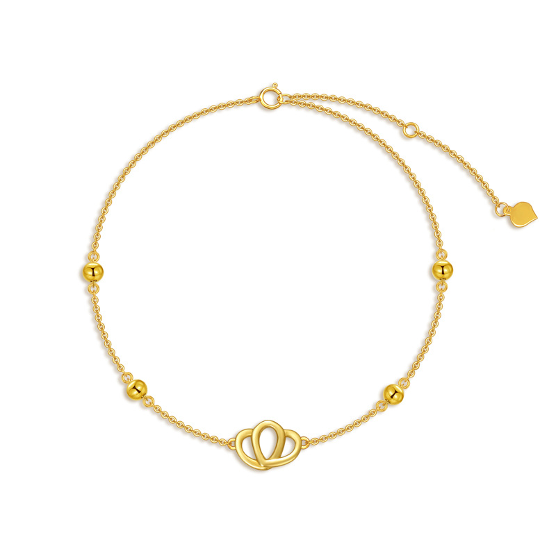 Bracelet de cheville en or 14K à chaîne unique en forme de coquillage-1