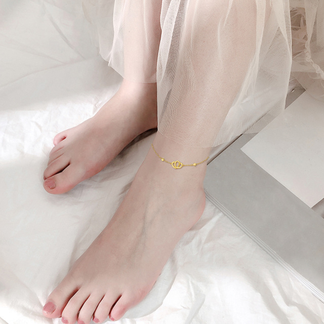 14K Gold Shell Single Chain Anklet-2