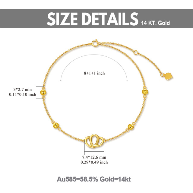 Tornozeleira de corrente única com concha em ouro 14K-5