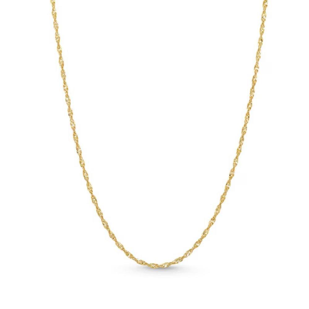 Sterling Silver with Yellow Gold Plated Singapore Chain Necklace 1.2mm-1