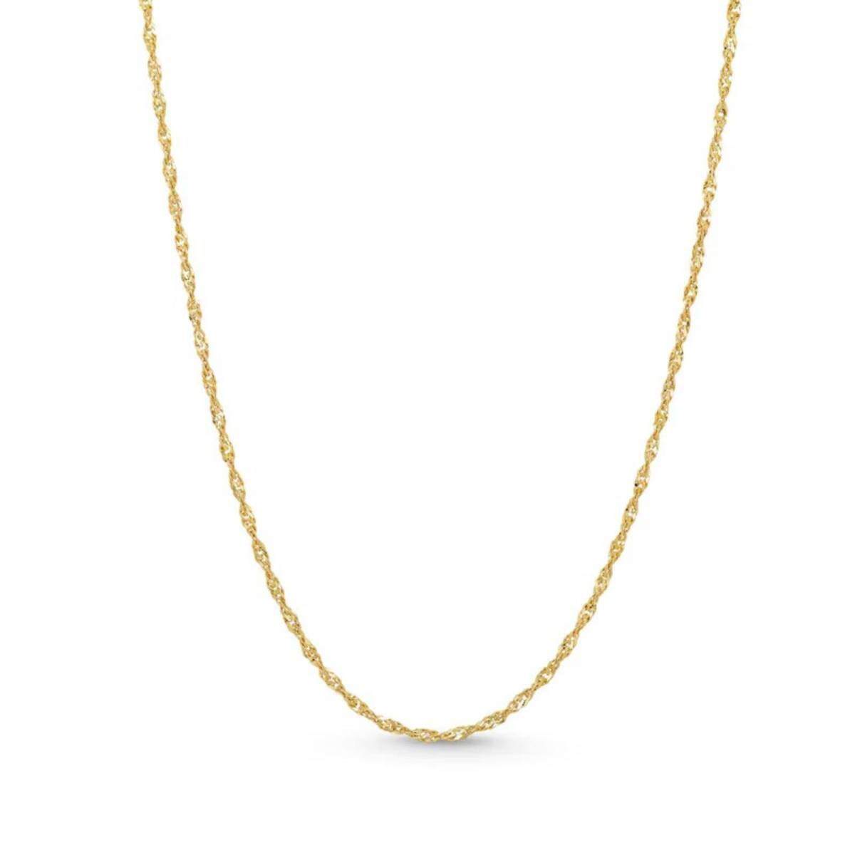 14K Gold Singapore Chain Necklace 1.2mm-1