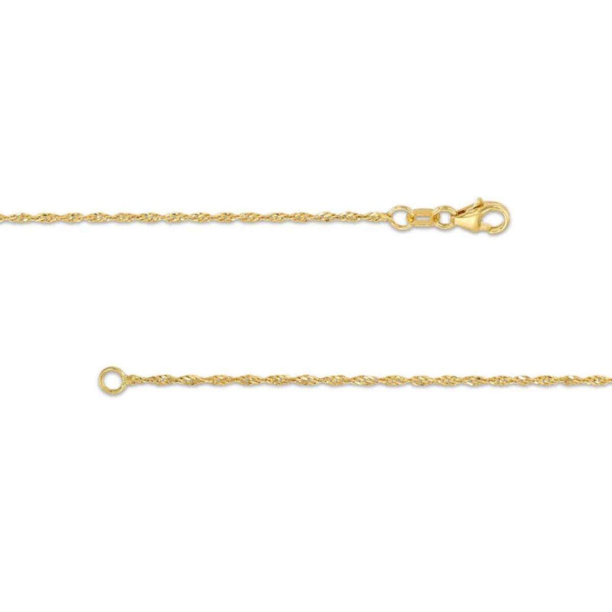 14K Gold Singapore Chain Necklace 1.2mm-3
