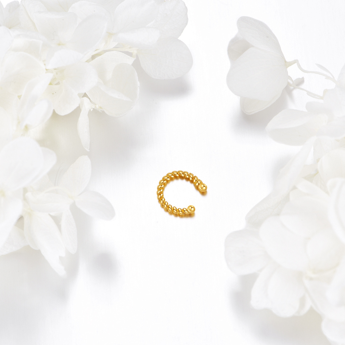 14K Gold Single Cuff Earrings-3
