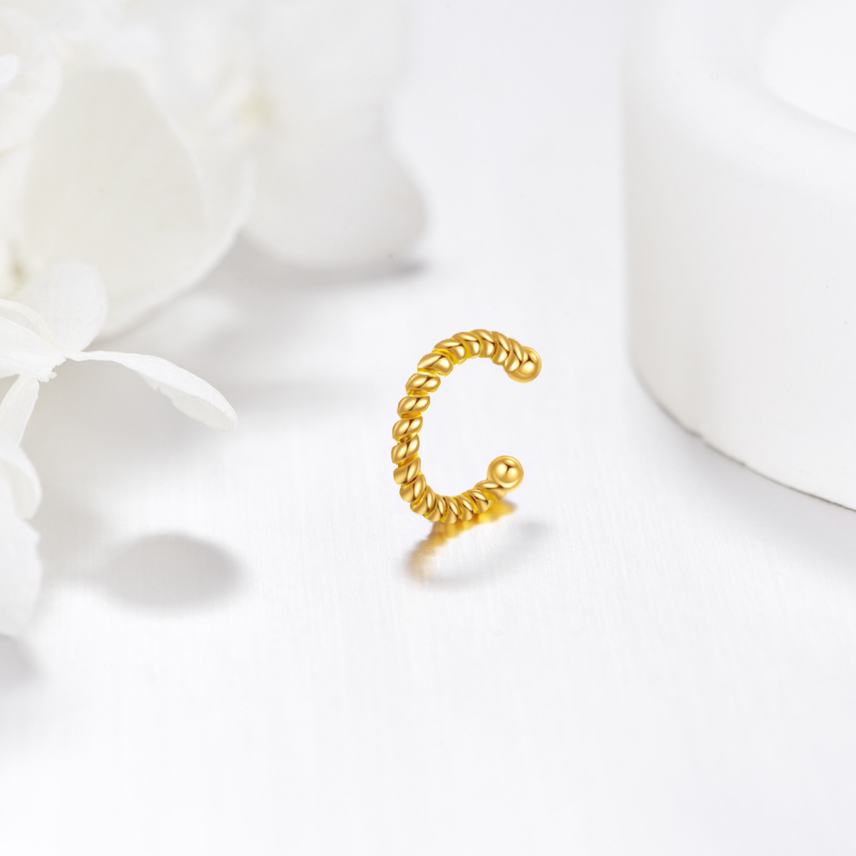 14K Gold Single Cuff Earrings-4