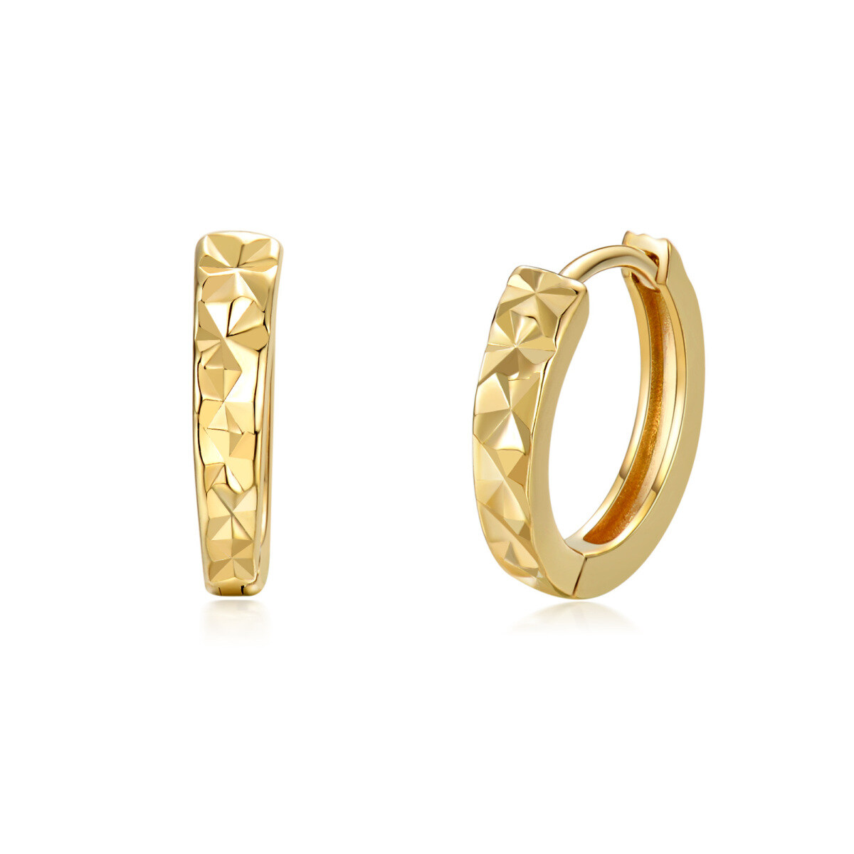 14K Gold Sisters Hoop Earrings-1