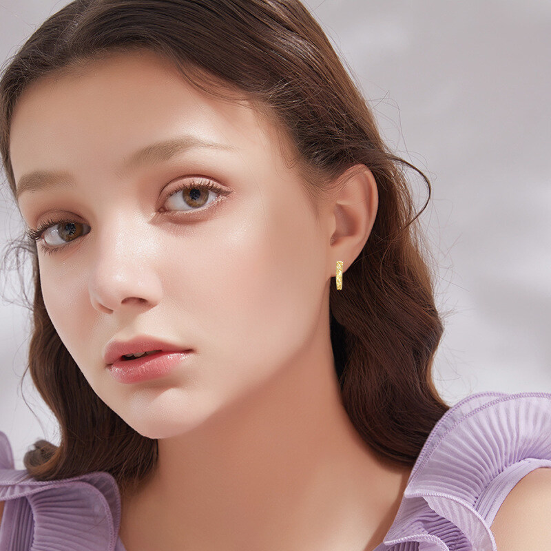 Brincos de argola Sisters de ouro 18K-2