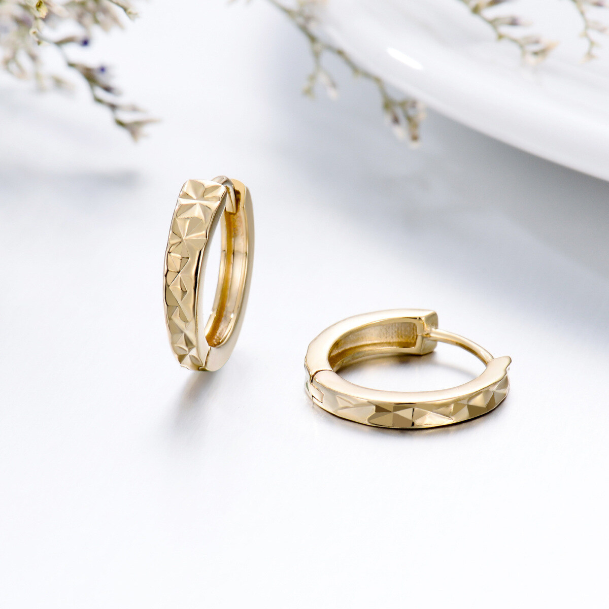 14K Gold Sisters Hoop Earrings-3