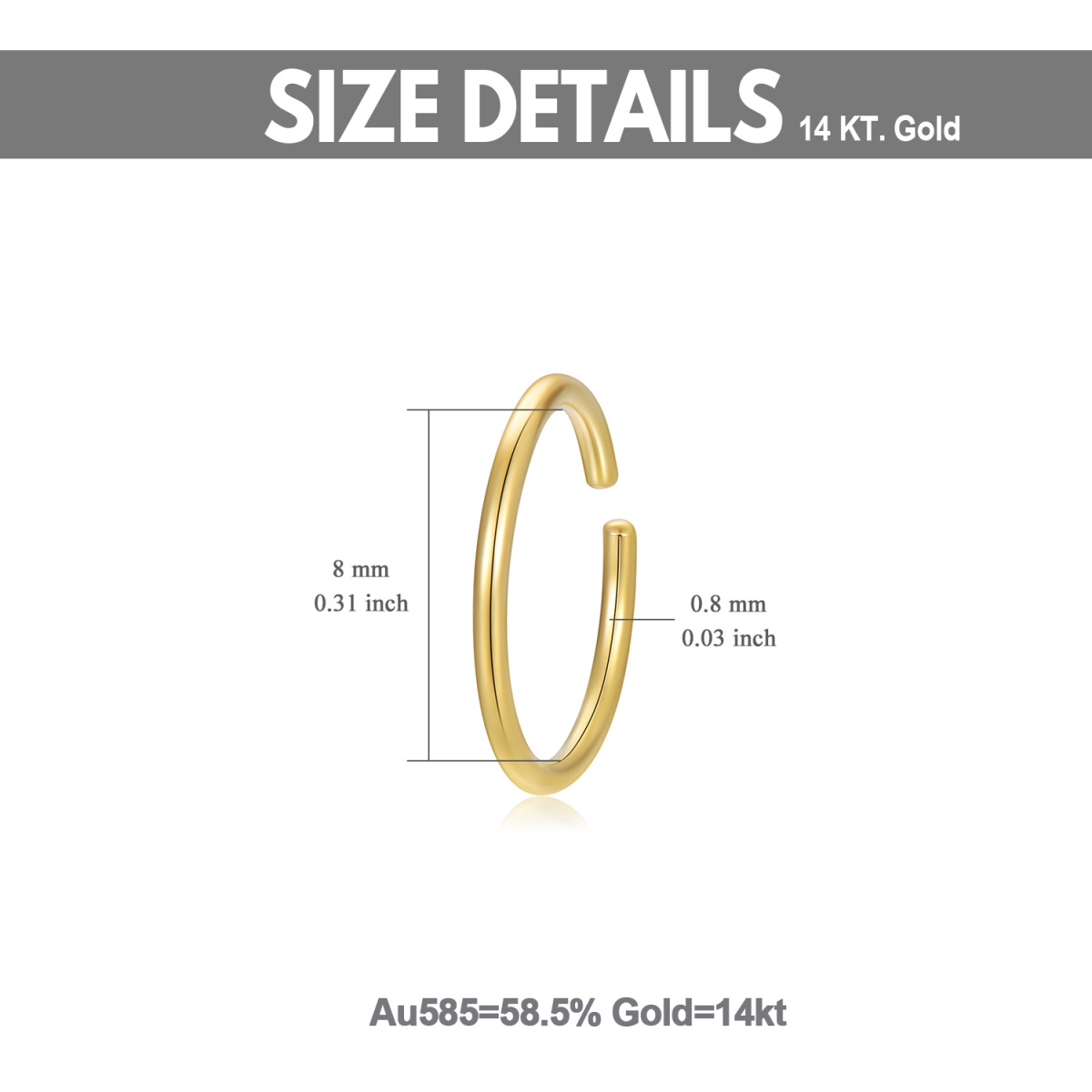 14K Gouden Zussen Neus Ring-5