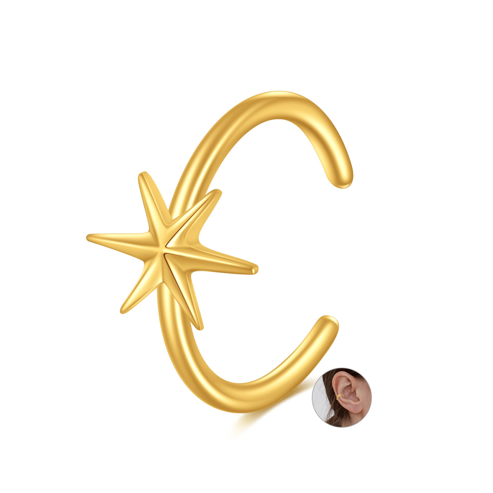 14K Gold Six Pointe… - image