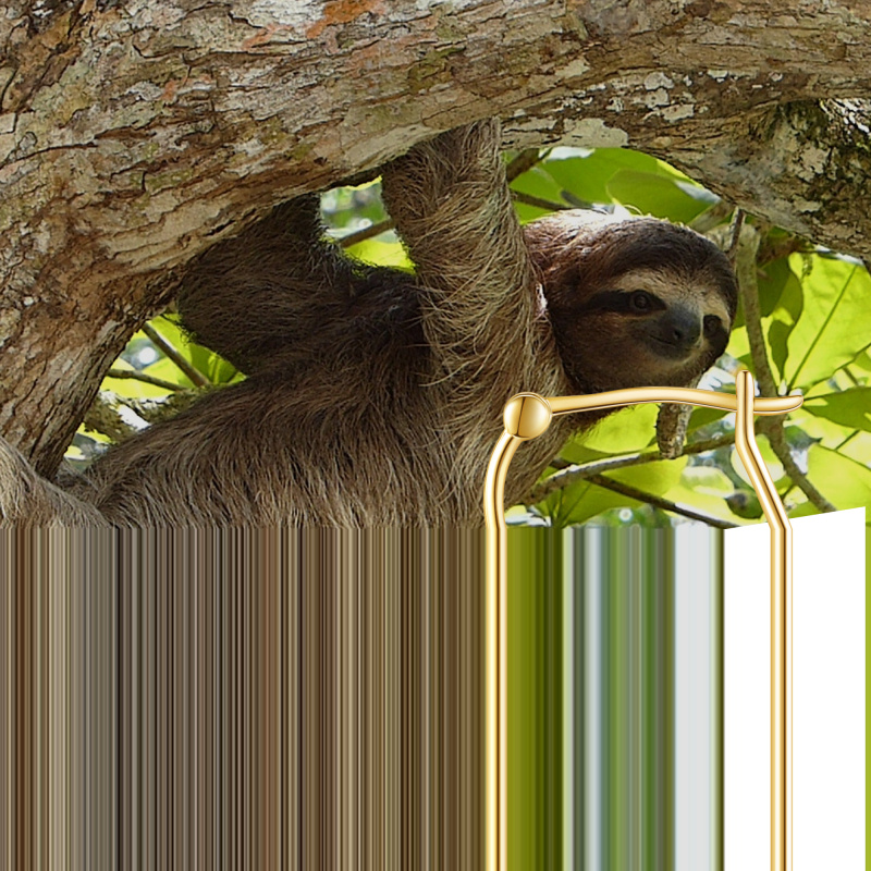 10K Gold Sloth Hoop Earrings-5