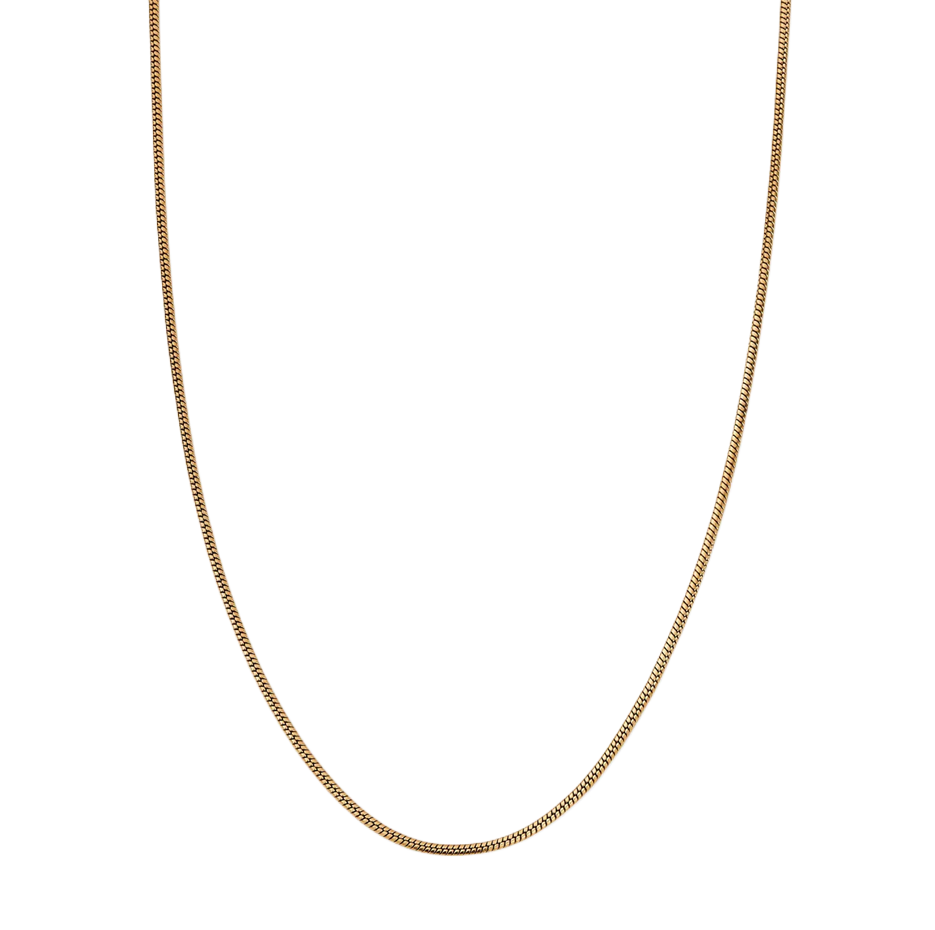 Sterling Silver with Yellow Gold Plated Snake Chain Necklace 2mm-1