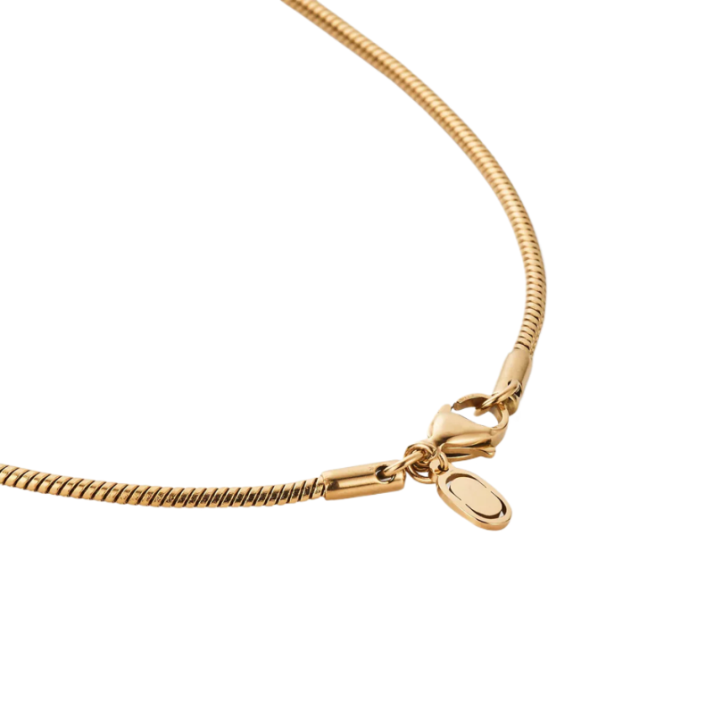 Colar com corrente de cobra em ouro rosa 10K-3