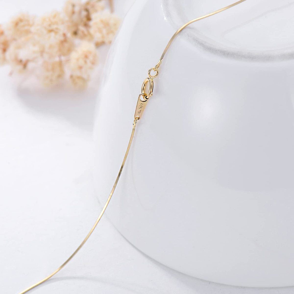 14K Gold Snake Chain Necklace-3