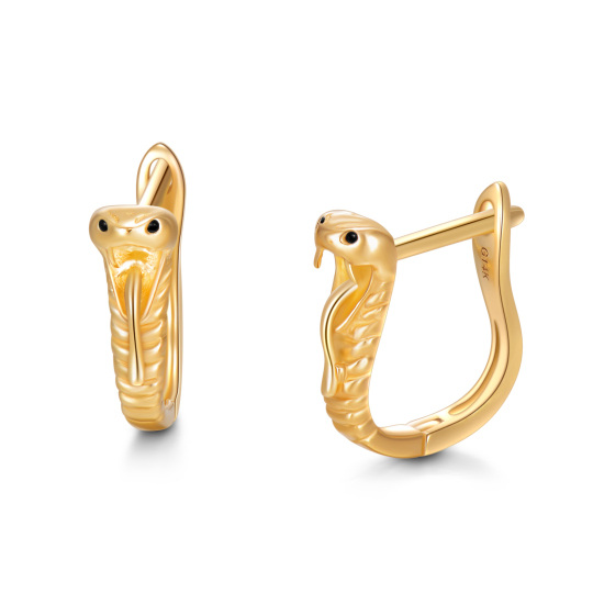 Aretes de serpiente de oro de 14 quilates