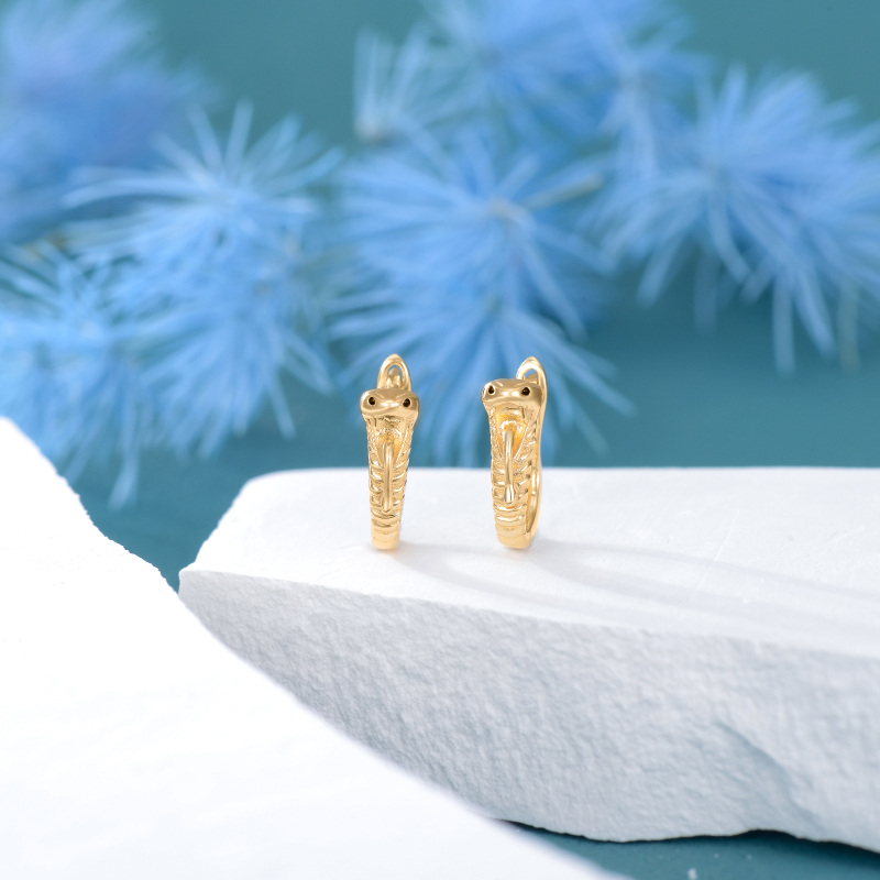 Brincos de cobra em ouro 10K-3